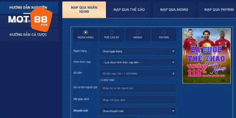 TRANG CHỦ 31 Hướng dẫn cách nạp tiền